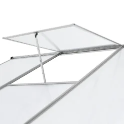 Juskys Aluminium Anlehn-Gewächshaus 2,4 M² – Treibhaus Mit Schiebetür, Fenster Zum Lüften & Stahl-Fundament – Stabiles Pflanzenhaus Für Garten -Günstiges Laube Lust Geschäft 3a2a47ebb62ecabb564a0c6b36ce695a