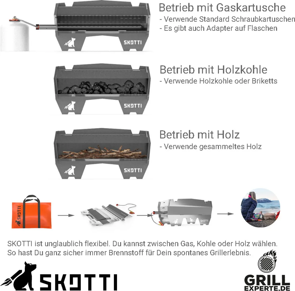 SKOTTI Gasgrill + 4 X 500g Kartusche In SET - Ready-to-go #grill.einfach.überall - Edelstahl 17 SKOTTI Gasgrill + 4 X 500g Kartusche In SET - Ready-to-go #grill.einfach.überall - Edelstahl – Bild 15