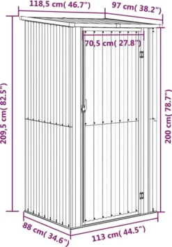 VidaXL Geräteschuppen Grün 118,5x97x209,5 Cm Verzinkter Stahl -Günstiges Laube Lust Geschäft 3c04feb685f0a0629c27b425afa268ff 2
