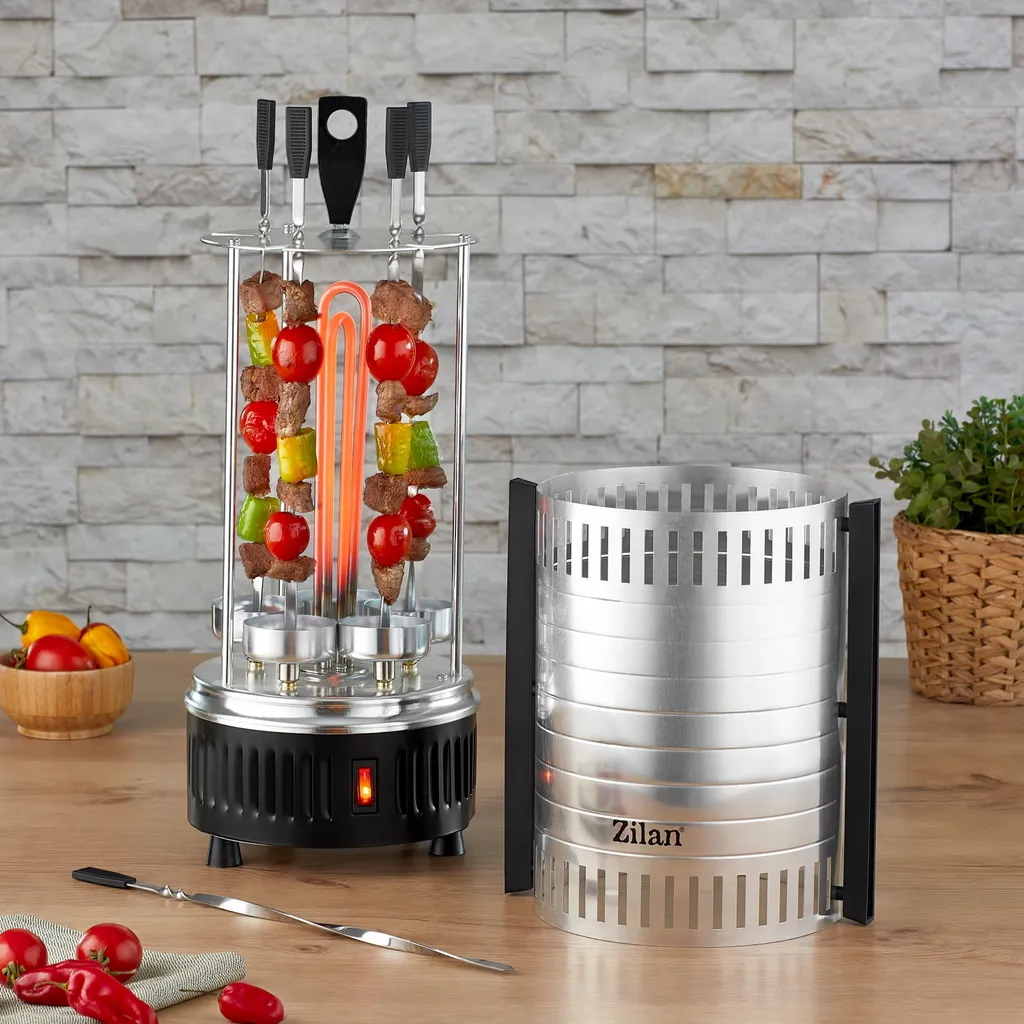 Zilan Kebap Maker | Schaschlikspieß Maker | Schaschlik Grill | Kebap Grill | 5 Spieße | Fettauffangschale 4 Zilan Kebap Maker | Schaschlikspieß Maker | Schaschlik Grill | Kebap Grill | 5 Spieße | Fettauffangschale – Bild 2