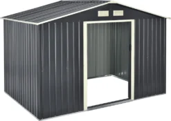 Gartenschuppen 277x191x192cm Aus Metall Gerätehaus Dunkelgrau -Günstiges Laube Lust Geschäft 3c86b9148ae48228bcd504908bd1b628