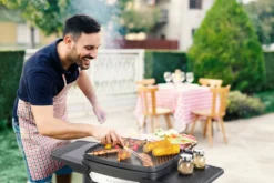 MEDION Elektrogrill (Standgrill, Tischgrill, Grillwagen, Für Balkon Garten Camping, Mit Deckel, 2 Seitentische, 2000 Watt, Antihaftbeschichtung, Rollen, Fettauffangschale, MD10864) -Günstiges Laube Lust Geschäft 3ca2846e093a184bf6d0cb5f0cfab301