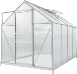 Gewächshaus Oisterwijk Glashaus Mit Fundament 250 X 190 Cm Gartengewächshaus Treibhaus Pavillon Aus Hohlkammerplatten