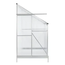 Juskys Aluminium Anlehn-Gewächshaus 2,4 M² – Treibhaus Mit Schiebetür, Fenster Zum Lüften & Stahl-Fundament – Stabiles Pflanzenhaus Für Garten -Günstiges Laube Lust Geschäft 3f511f7a98fad2fd9cf9879487ce0222