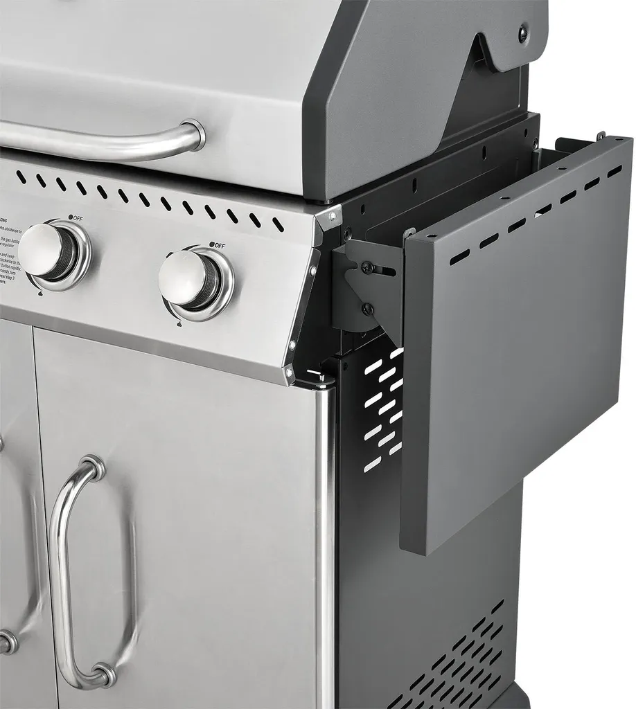 Juskys Gasgrill Kansas Mit 4 Brenner 12 KW, BBQ Grill Mit Gusseisen-Grillrost, Warmhalterost & Thermometer, XL Grillwagen 2 Seitenablagen & 4 Räder 12 Juskys Gasgrill Kansas Mit 4 Brenner 12 KW, BBQ Grill Mit Gusseisen-Grillrost, Warmhalterost & Thermometer, XL Grillwagen 2 Seitenablagen & 4 Räder – Bild 10