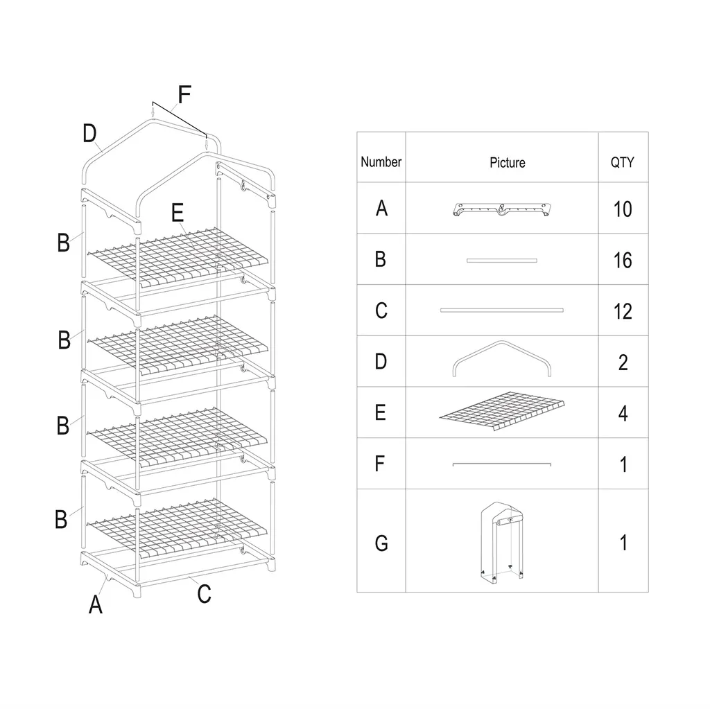Sekey Premium Foliengewächshaus Mit 4 Etagen - 69 X 49 X 158 Cm - Treibhaus Mit 4 Regalen - Platzsparend - Hochwertiges Anzuchthaus - Weiß 9 Sekey Premium Foliengewächshaus Mit 4 Etagen - 69 X 49 X 158 Cm - Treibhaus Mit 4 Regalen - Platzsparend - Hochwertiges Anzuchthaus - Weiß – Bild 7
