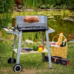 Grillwagen Holzkohlegrill BBQ Grill Inkl. Räder Ablagen Grillspieß Windschutz Garten Terrasse Campingrill Fahrbar -Günstiges Laube Lust Geschäft 3fa59975e36a378386130193521cb2f6