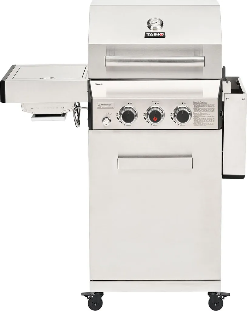 TAINO PLATINUM 2+1 Gasgrill Set Mit Drehspieß Edelstahl Sear-Burner Grillwagen Mit Rotisserie Motor Fleischspieß 9 TAINO PLATINUM 2+1 Gasgrill Set Mit Drehspieß Edelstahl Sear-Burner Grillwagen Mit Rotisserie Motor Fleischspieß – Bild 7
