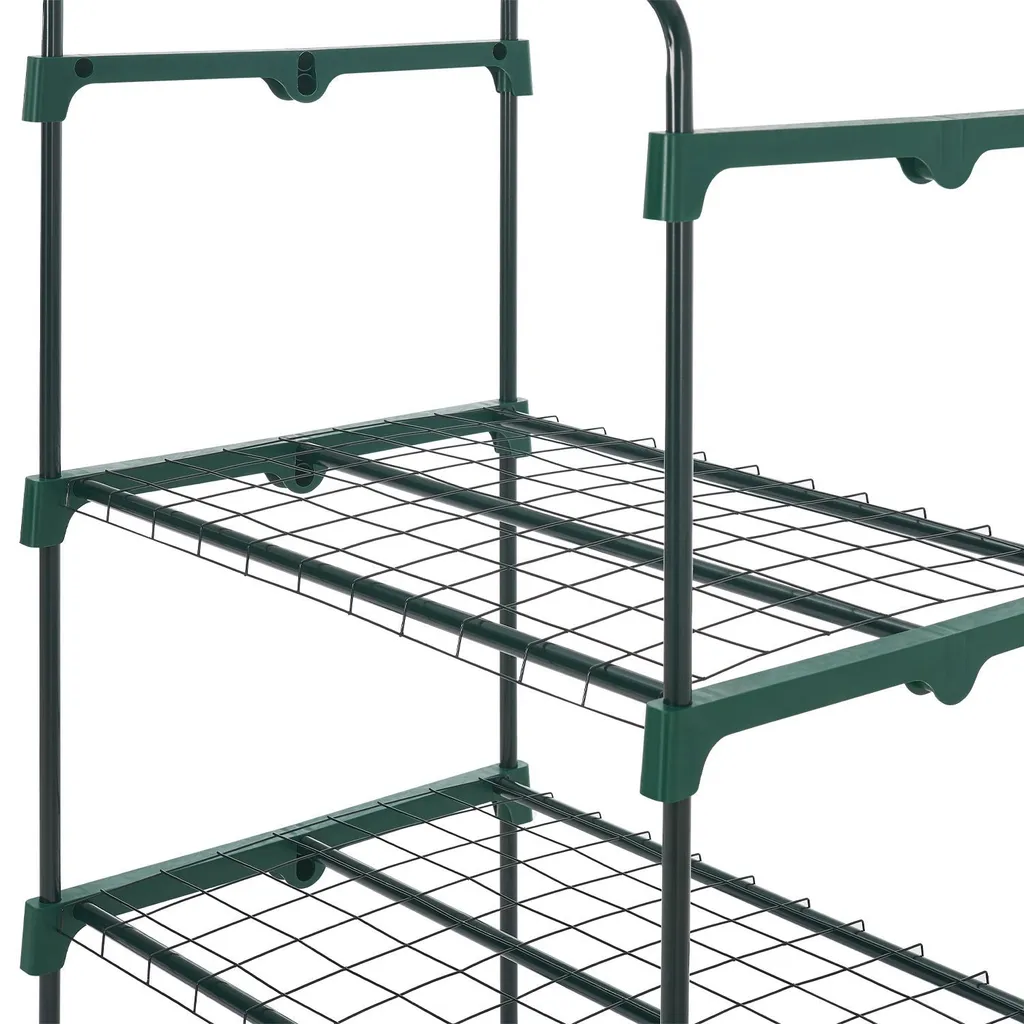 Juskys Foliengewächshaus Aufrollbare Tür – Kompaktes Gewächshaus Für Pflanzen - Stabiles Balkon Treibhaus Mit 4 Ebenen, Großem Eingang, PE-Abdeckung 12 Juskys Foliengewächshaus Aufrollbare Tür – Kompaktes Gewächshaus Für Pflanzen - Stabiles Balkon Treibhaus Mit 4 Ebenen, Großem Eingang, PE-Abdeckung – Bild 10