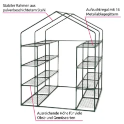 Tectake Foliengewächshaus Mit Quadratischer Grundfläche 143x143x195cm - Grün -Günstiges Laube Lust Geschäft 40f36eb3caa8e522850504b248cb4e59