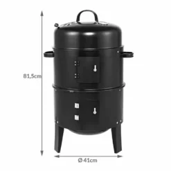 Deuba 3in1 Smoker Inkl. Thermometer Leichter Transport Räucherofen Holzkohlegrill BBQ Rundgrill Räuchertonne -Günstiges Laube Lust Geschäft 41ce13d82396689fb1e6fa073a8b2a9e