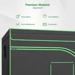 COSTWAY 242x122x201cm Growbox Pflanzenzelt Gewächshaus Mit Bodenwanne Aufbewahrungstasche Beobachtungsfenster & Doppelter Belüftung -Günstiges Laube Lust Geschäft 42d23381403bd7cee9fa145ea040b9c3