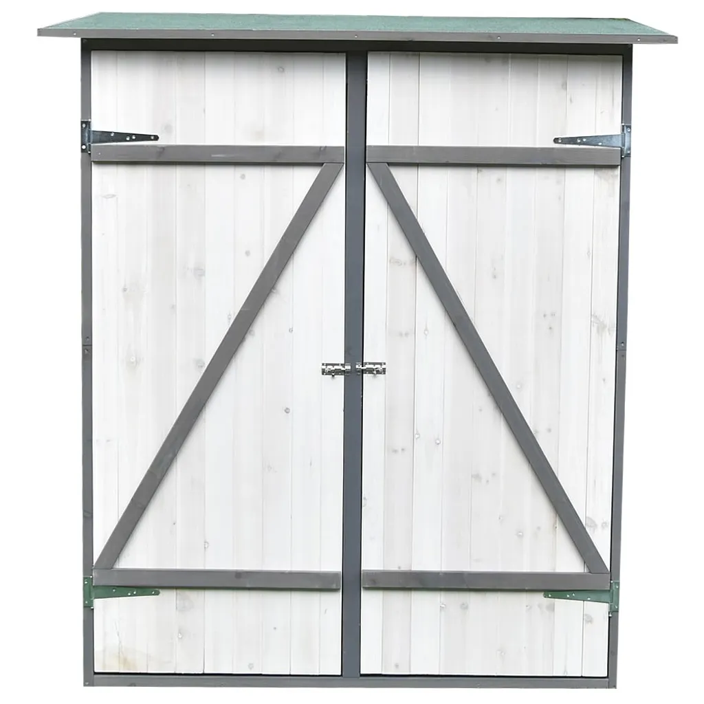 Mucola Gartenhaus Gartenschrank Gerätehaus XXL Geräteschuppen Weiß/Grau Holz 6 Mucola Gartenhaus Gartenschrank Gerätehaus XXL Geräteschuppen Weiß/Grau Holz – Bild 4