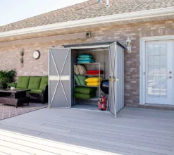 Spacemaker Metall Geräteschrank "5 X 3", Gartenaufbewahrung Lichtgrau 1,4 M² 17 Spacemaker Metall Geräteschrank "5 X 3", Gartenaufbewahrung Lichtgrau 1,4 M² -Günstiges Laube Lust Geschäft 43a68daf01e5fa6470690820b633a6c8