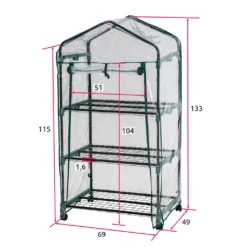 Tectake Mobiles Foliengewächshaus Mit 3 Ablagen 69x49x133cm - Transparent -Günstiges Laube Lust Geschäft 4436a6e4c9959bdb44778cafb77b6d07