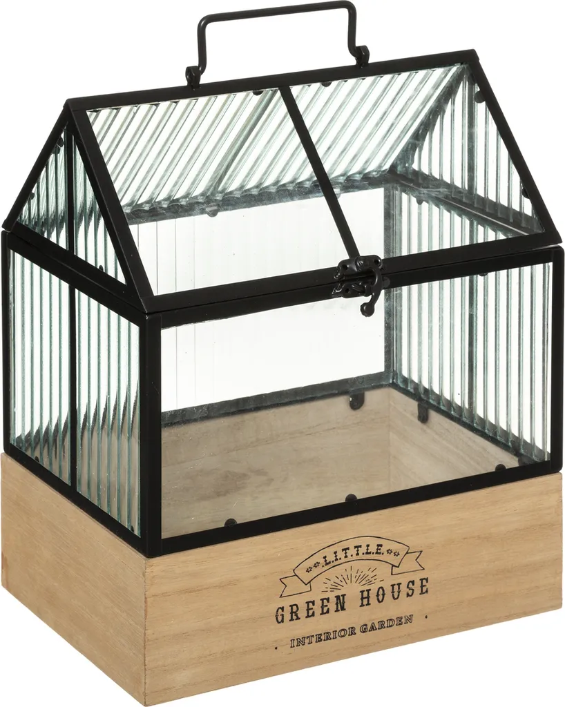 Gewächshaus "House" - Holz Und Glas - Transparent - 26x30 -5 Cm - Atmosphera Créateur D'intérieur 3 Gewächshaus "House" - Holz Und Glas - Transparent - 26x30 -5 Cm - Atmosphera Créateur D'intérieur