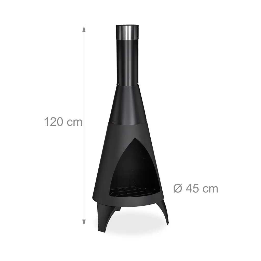 Relaxdays Terrassenofen Mit Schürhaken Schwarz 6 Relaxdays Terrassenofen Mit Schürhaken Schwarz – Bild 4