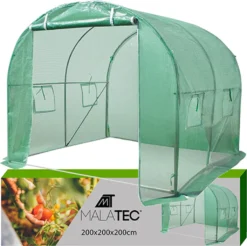 Foliengewächshaus Tomatengewächshaus Treibhaus Folientunnel Frühbeet Mit Fenster Grün 200 X200x200 Cm 10022, Größe:2x2x2m -Günstiges Laube Lust Geschäft 44d3c359ec2b3ae81cf59d95af116c44