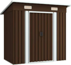 VidaXL Geräteschuppen Braun 194x121x181 Cm Stahl