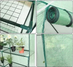 COSTWAY Gewächshaus Foliengewächshaus Treibhaus Tomatenhaus Pflanzenhaus Folienhaus Folienzelt 143x143x195cm Grün -Günstiges Laube Lust Geschäft 45920a0a9cf303d38a55b0288d201488