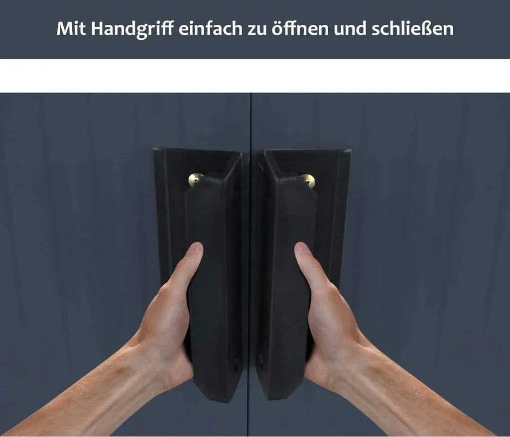 Metall Gerätehaus, Gartenhaus Mit Metallfundament, Geräteschuppen, Metallschuppen 277x191x192 Cm, Garten Schuppen 7 Metall Gerätehaus, Gartenhaus Mit Metallfundament, Geräteschuppen, Metallschuppen 277x191x192 Cm, Garten Schuppen – Bild 5