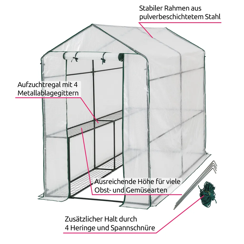 Tectake Gewächshaus Mit Plane - Weiß 5 Tectake Gewächshaus Mit Plane - Weiß – Bild 3