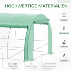 Outsunny Foliengewächshaus Polytunnel 6 X 3 X 2 M Begehbares Gewächshaus Mit Aufrollbar Abdeckungen Folientunnel Treibhaus UV-Schutz Stahlrohr Grün -Günstiges Laube Lust Geschäft 4691b6b687edcde9cb4ec5059bfb22fb
