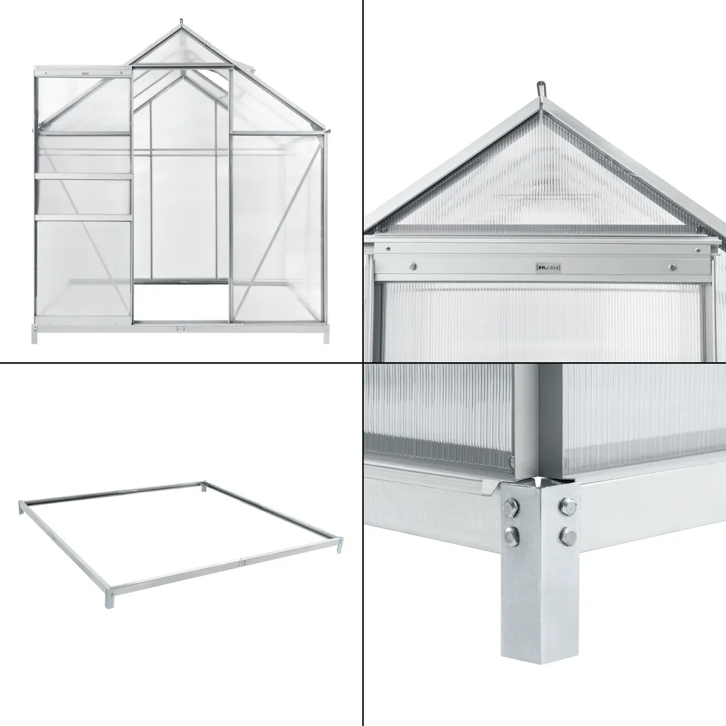 Gewächshaus Oisterwijk Glashaus Mit Fundament 190 X 190 Cm Gartengewächshaus Treibhaus Pavillon Aus Hohlkammerplatten 7 Gewächshaus Oisterwijk Glashaus Mit Fundament 190 X 190 Cm Gartengewächshaus Treibhaus Pavillon Aus Hohlkammerplatten – Bild 5
