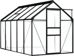 VidaXL Gewächshaus Anthrazit Aluminium 5,89 M²