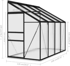 VidaXL Gewächshaus Anthrazit Aluminium 5,24 M³ -Günstiges Laube Lust Geschäft 46f81776189409862db07b7acf8cbeb5