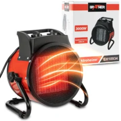Grafner® Elektroheizer Heizlüfter Bauheizer 3000 Watt Heizstrahler EH10934