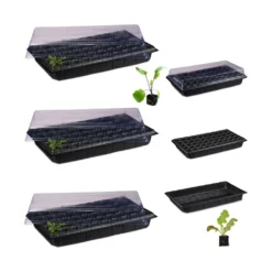 Relaxdays Anzuchtkasten 3er Set Je 50 Fächer