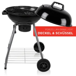BBQ Collection Holzkohlegrill, Kugelgrill Rundgrill Ø 45 X 83 Cm Mit Deckel, Stabiler Standgrill Auf Rädern Mit Abnehmbarem Aschekasten & Ablagegitter, Schwarz -Günstiges Laube Lust Geschäft 4756cc4fd99ec19bb12b5d90aaf47e5b