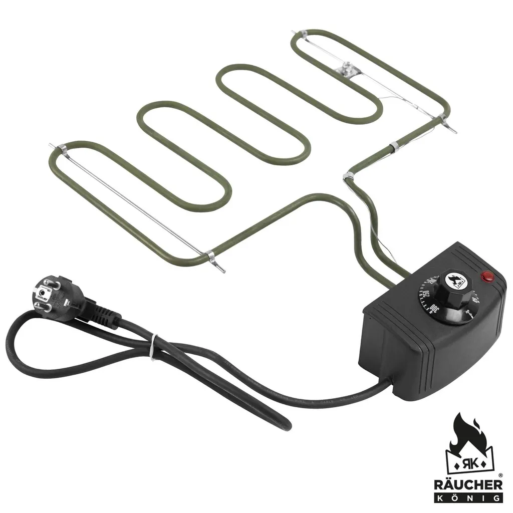 Räucher König 2000W Elektrische Heizschlange Mit Thermostat Für Räucherofen - Gekröpft 3 Räucher König 2000W Elektrische Heizschlange Mit Thermostat Für Räucherofen - Gekröpft