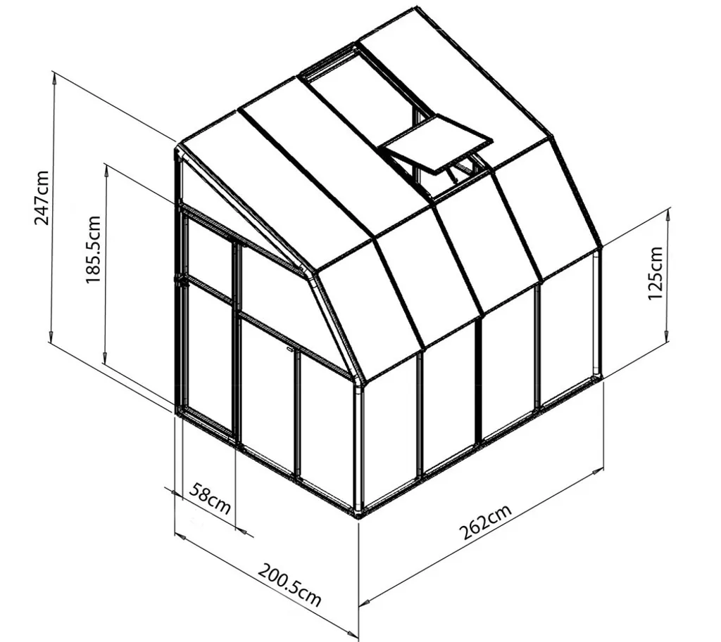 Rion Kunststoff Anlehngewächshaus Sun Room 34 | Weiß | 262x201x247x Cm 12 Rion Kunststoff Anlehngewächshaus Sun Room 34 | Weiß | 262x201x247x Cm – Bild 10