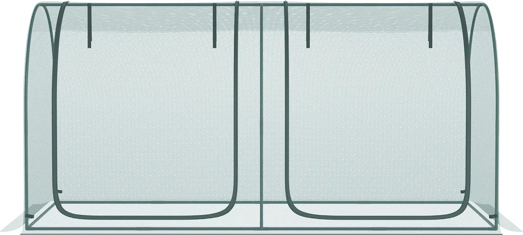 Outsunny 2,49 X 1,2 M Mini Gewächshaus, Pflanzenschutzzelt Mit Tür, Winddcihtes Tomatenhaus, Treibhaus Mit Stahlrahmen, HDPE-Netz Für Garten, Balkon, Dunkelgrün 10 Outsunny 2,49 X 1,2 M Mini Gewächshaus, Pflanzenschutzzelt Mit Tür, Winddcihtes Tomatenhaus, Treibhaus Mit Stahlrahmen, HDPE-Netz Für Garten, Balkon, Dunkelgrün – Bild 8