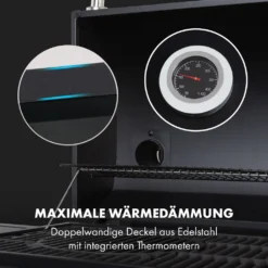 Klarstein Gasgrill Mit Smoker, Gasgrill Mit 4 Brenner, 13,5kW Edelstahl-Gasgrill, BBQ Gasgrill Für Balkon & Garten, Grill Für Gas & Kohle, Gasgrills Mit 4 Brenner & Thermometer -Günstiges Laube Lust Geschäft 4981c963b3e3eed6fa78f44bc163f5a8