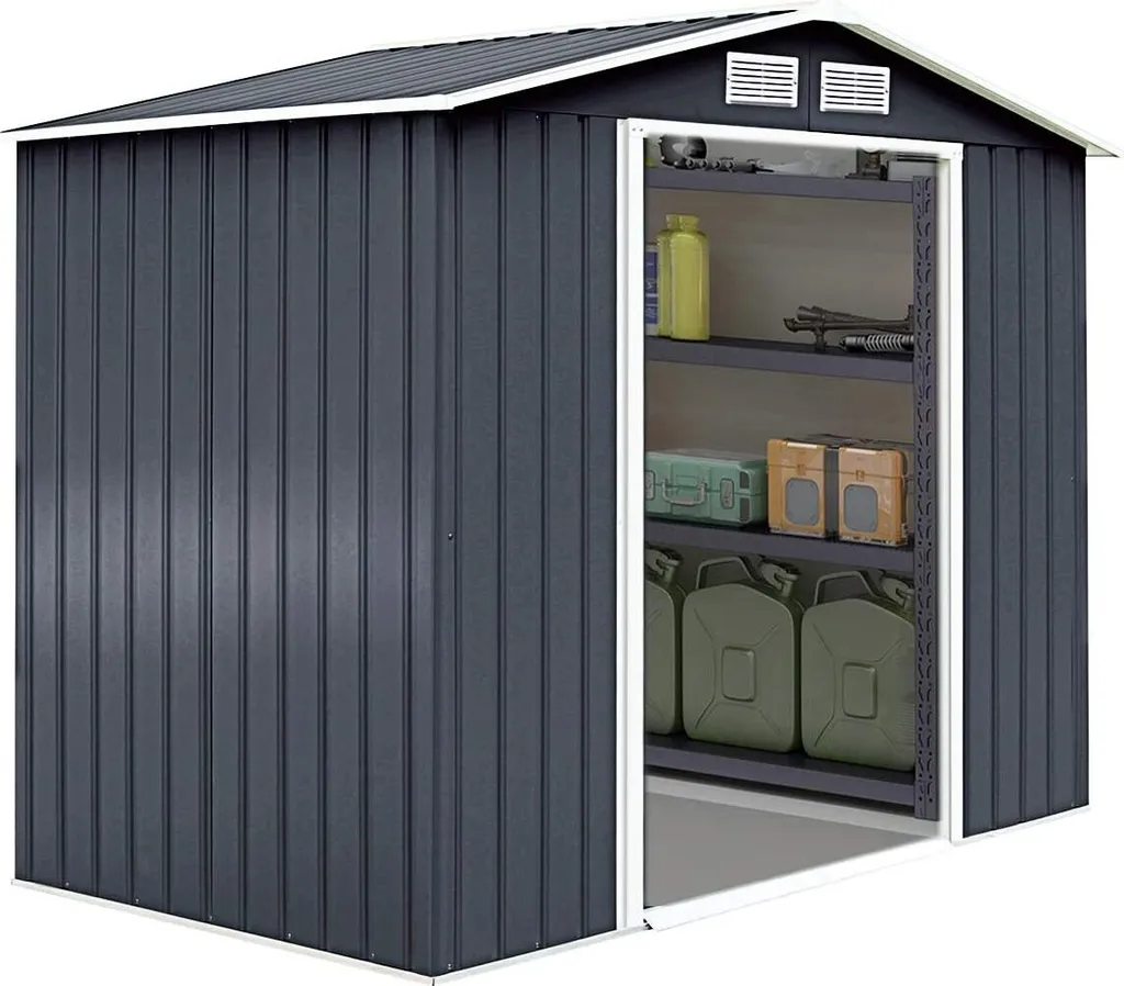 Metall Gerätehaus, Gartenhaus Mit Metallfundament, Geräteschuppen, Metallschuppen 277x191x192 Cm, Garten Schuppen 3 Metall Gerätehaus, Gartenhaus Mit Metallfundament, Geräteschuppen, Metallschuppen 277x191x192 Cm, Garten Schuppen