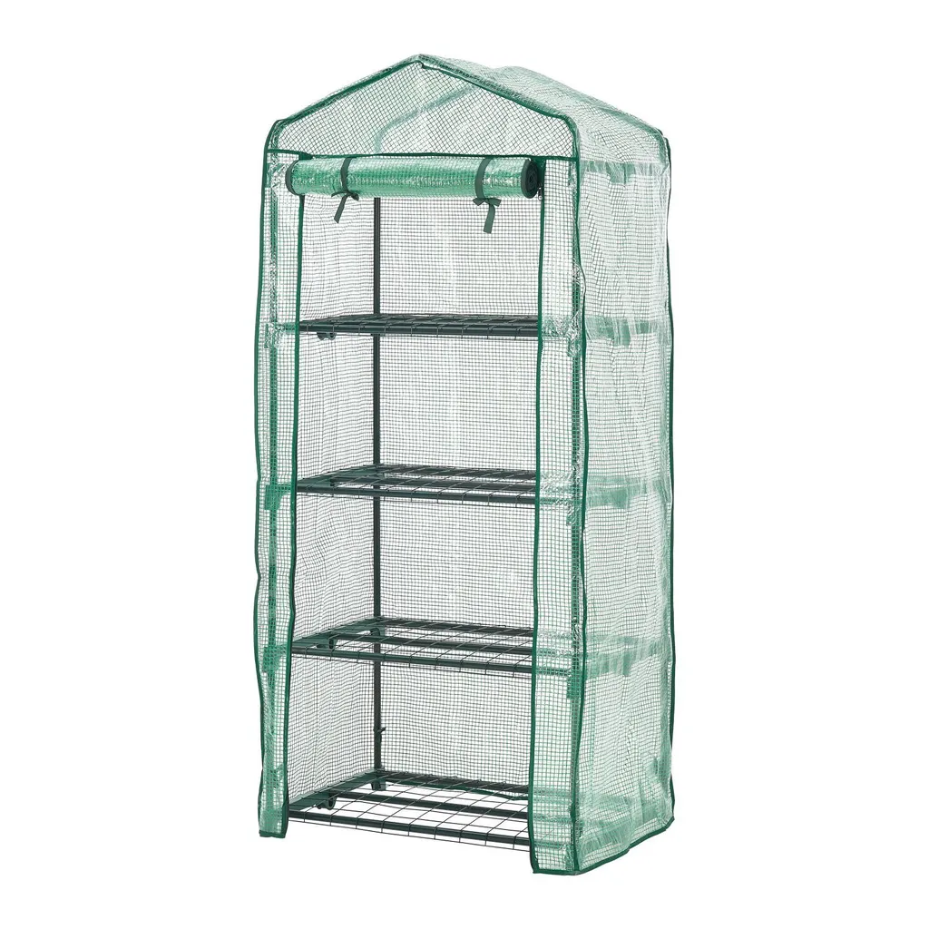 Juskys Foliengewächshaus Aufrollbare Tür – Kompaktes Gewächshaus Für Pflanzen - Stabiles Balkon Treibhaus Mit 4 Ebenen, Großem Eingang, PE-Abdeckung 10 Juskys Foliengewächshaus Aufrollbare Tür – Kompaktes Gewächshaus Für Pflanzen - Stabiles Balkon Treibhaus Mit 4 Ebenen, Großem Eingang, PE-Abdeckung – Bild 8