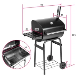 Tectake Holzkohlegrill Mit Deckel Und Thermometer - Schwarz -Günstiges Laube Lust Geschäft 4b1dbed3bd743432263839a79296f15d
