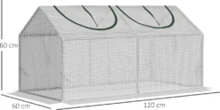 Outsunny Foliegewächshaus Mit Fenster PE Treibhaus Tomatenhaus Frühbeet 120 X 60 X 60 Cm Weiß -Günstiges Laube Lust Geschäft 4b22c7cc059362b1968f7f7ce56c598e