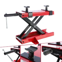 AREBOS Motorradheber, Motorrad Hebebühne, 500kg, Rot, Spindelantrieb, 95 Bis 375 Mm Höhenverstellbar