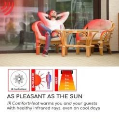 Blumfeldt Cosmic Beam Plus Terrassenheizstrahler Infrarot-Heizstrahler Elektroheizung , Dunkelstrahler , IR Comfort Heat , 2400 W , Thermostat: 5 - 45 °C , IP44 , Timer , Decken- Oder Wandinstallation , Fernbedienung , Aluminiumgehäuse , Weiß 15 Blumfeldt Cosmic Beam Plus Terrassenheizstrahler Infrarot-Heizstrahler Elektroheizung , Dunkelstrahler , IR Comfort Heat , 2400 W , Thermostat: 5 - 45 °C , IP44 , Timer , Decken- Oder Wandinstallation , Fernbedienung , Aluminiumgehäuse , Weiß -Günstiges Laube Lust Geschäft 4d3172bb292ad82993ede13adc93ef80