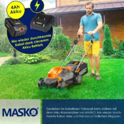 MASKO® Akku Rasenmäher ECO-X10 Inkl. Akkus Li-Ion Batterie 4 Ah & Doppel-Ladegerät – Rasentrimmer Schnittbreite, 25-75mm Schnitthöhenverstellung , Farbe:Schwarz / Orange, Größe:Schnittbreite 33cm 14 MASKO® Akku Rasenmäher ECO-X10 Inkl. Akkus Li-Ion Batterie 4 Ah & Doppel-Ladegerät – Rasentrimmer Schnittbreite, 25-75mm Schnitthöhenverstellung , Farbe:Schwarz / Orange, Größe:Schnittbreite 33cm -Günstiges Laube Lust Geschäft 4de2212b0e4a13fdebd489a9989b83ca