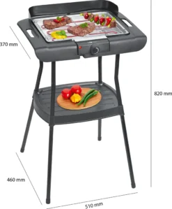 Clatronic BQS 3508 Barbecue-Standgrill, Verchromter Grillrost, Windschutz, Zwischenablage, Cool Touch-Gehäuse, Schwarz, 2000 Watt -Günstiges Laube Lust Geschäft 4e05d80bf533bc193f93a239bd507410