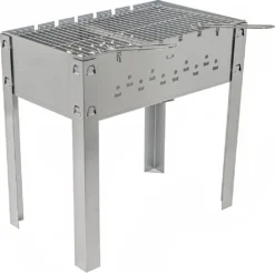 ACTIVA Mangal Schaschlik Grill Edelstahl 50x30 Cm Inkl. Grillrost Und 6 Spießen