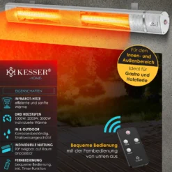 KESSER® Infrarot Heizstrahler 3000W IR-Gastro-Bar Terrassenstrahler Mit Fernbedienung Inkl. Schutzhülle Infrarotstrahler Quarzstrahler Terrassenheizer Wickeltischstrahler Wand-Heizstrahler Black, Leistung:3000W Silber 12 KESSER® Infrarot Heizstrahler 3000W IR-Gastro-Bar Terrassenstrahler Mit Fernbedienung Inkl. Schutzhülle Infrarotstrahler Quarzstrahler Terrassenheizer Wickeltischstrahler Wand-Heizstrahler Black, Leistung:3000W Silber -Günstiges Laube Lust Geschäft 509a2035819bc109633d161f29787fc5