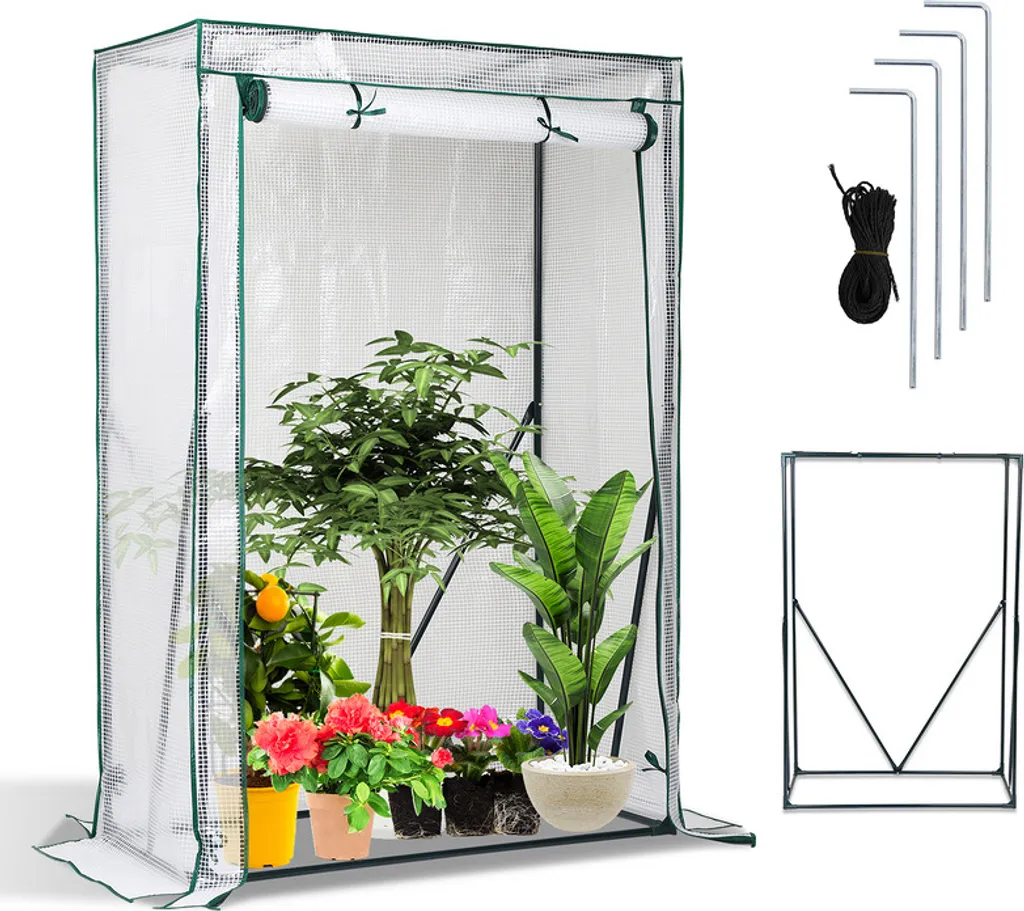 EINFEBEN Foliengewächshaus Gewächshäuser Mit PE Gitterfolie Treibhaus Tomatenhaus Pflanzenhaus 100x50x150cm Gewächshäuser 3 EINFEBEN Foliengewächshaus Gewächshäuser Mit PE Gitterfolie Treibhaus Tomatenhaus Pflanzenhaus 100x50x150cm Gewächshäuser