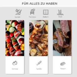 Outsunny Holzkohlegrill Grill BBQ Standgrill Holzkohle Kohlegrill Gartengrill, Edelstahl, Silber, 104 X 30 X 68 Cm -Günstiges Laube Lust Geschäft 514eff695cbf530a7b6409ab2a3d9343