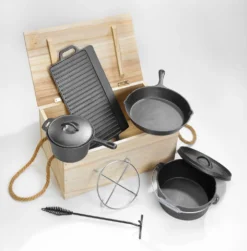 El Fuego Pfannen-Schmortopf-Set Dutch Oven Set 7-teilig, Schwarz -Günstiges Laube Lust Geschäft 51ec791d6fd59f421236b0186897fe5b